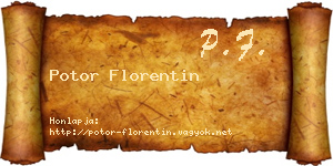 Potor Florentin névjegykártya